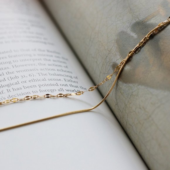 NEW 18K Gold Plated Double Layer Chain Necklace 0 - Picture 6 of 10